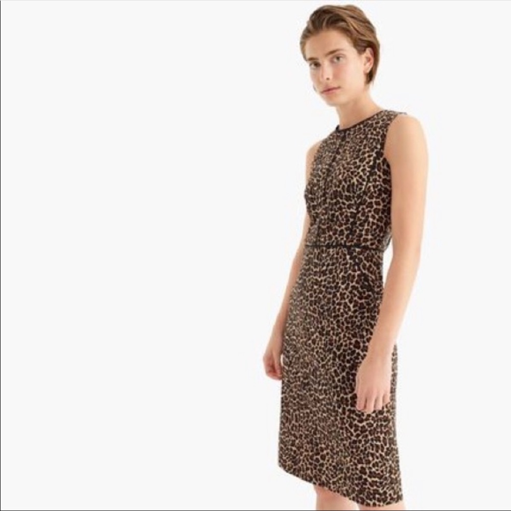 J. Crew Leopard Print Sheath Dress in Brown and Black - Picture 2 of 16